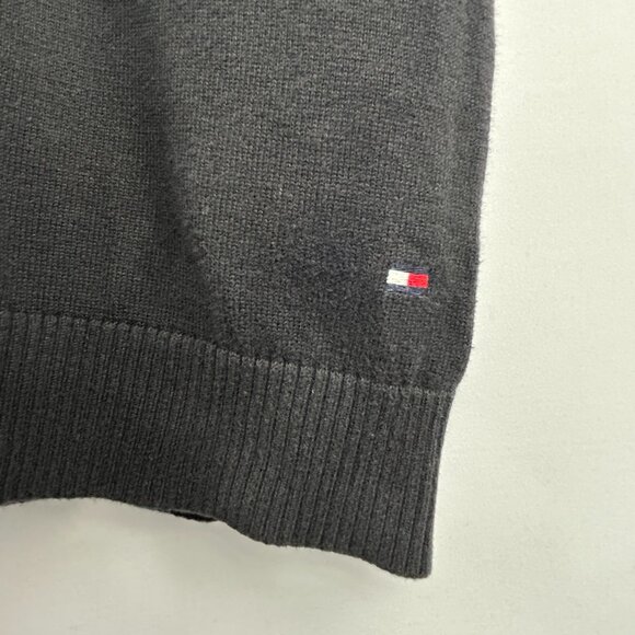 Tommy Hilfiger preppy argyle diamond pattern sweater vest black gray men medium - Picture 4 of 8